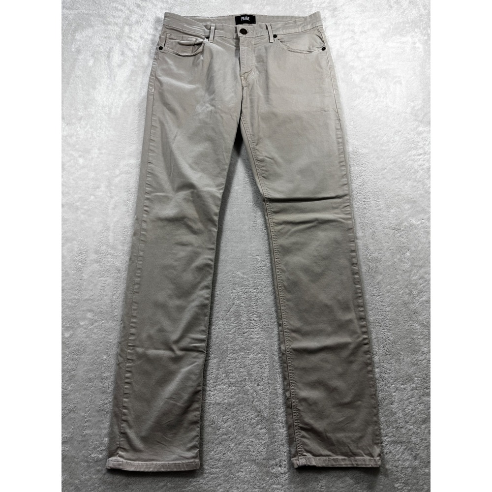 Paige Mens Normandie Slim Straight Tan Pants 32 Meas: 33x33